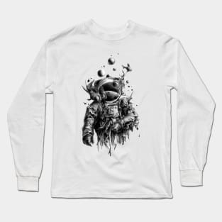 Undead astronaut floating in space Long Sleeve T-Shirt